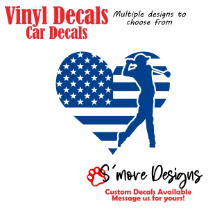 Golfer American Flag Decal Patriotic Golf Vinyl Sticker Golf Car Decal Golf Enthusiast Gift USA Flag Golf Design Golf Lover Tee Time Sport