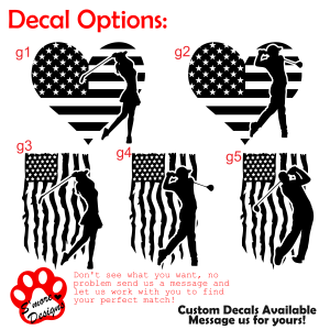 Golfer American Flag Decal Patriotic Golf Vinyl Sticker Golf Car Decal Golf Enthusiast Gift USA Flag Golf Design Golf Lover Tee Time Sport