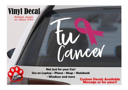 Fuck Cancer Decal Cancer Awareness Survivor Support Female Empowerment Cancer Decal Funny FU Decal Fight Cancer Ribbon Sticker CA Survivor