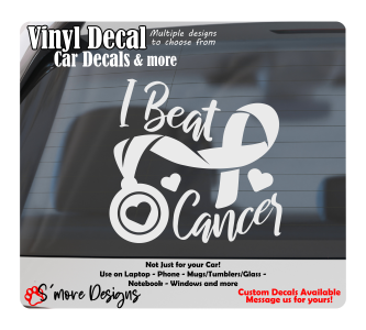 I Beat Cancer Decal Cancer Survivor Sticker Inspiration Car Decal Victory Over Cancer Awareness Fighter Empowering Motivational Uplifting