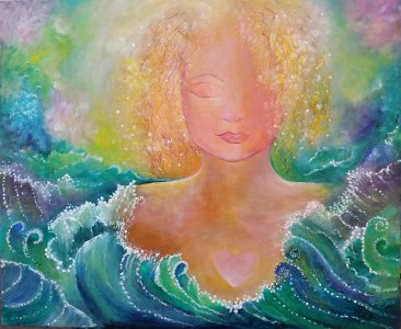 Mermaid Meditation-LIMITED EDITION GICLEE ON CANVAS 24" x 32"