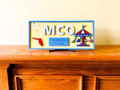 Orlando MCO Florida Desk Office Bookshelf Sign