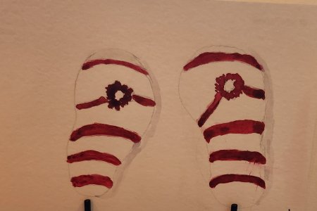 Red and White FLip Flops
