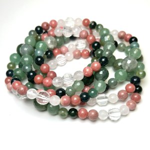 Watermelon Pink & Green Stretch Bracelet