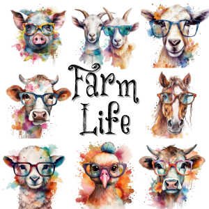 Cleaning Cloth Farm Animals with Glasses #4931