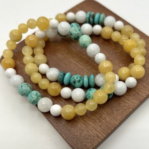 “Jupiter’s Beehive” featuring genuine Peruvian Turquoise Stretch Bracelet