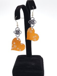 Etched Hearts Scale Earrings