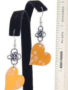 Etched Hearts Scale Earrings