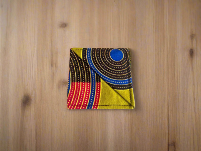 BMK10012 - Fabric, Patterned Handmade Green, Brown, Red, and Gold Bookmark