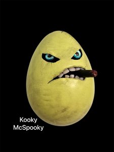 Giant Easter Egg with a Face, Halloween, vegan, smoker gift, funny, creepy, spooky, teeth, gag gift, one of a kind, egg, anthropomorphic, cigar, kitchen decor, chicken, clucker