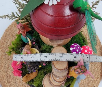 Fairy diorama with mosaic base, fairy garden