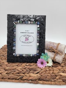 Mosaic picture frame, 5x7, decorative photo frame, picture frames
