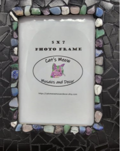 Mosaic picture frame, 5x7, decorative photo frame, picture frames