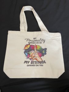 MED TOTE WITH ZIPPER/ MZ 009