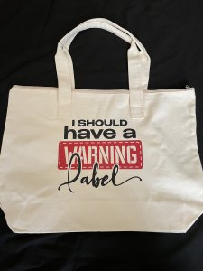 WIDE VINYL TOTE WITH ZIPPER -WZ 005