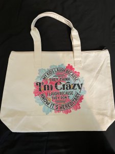 WIDE VINYL TOTE WITH ZIPPER -WZ 004