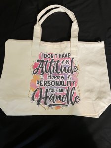 WIDE VINYL TOTE WITH ZIPPER -WZ003