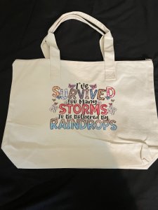 WIDE VINYL TOTE WITH ZIPPER -WZ 002