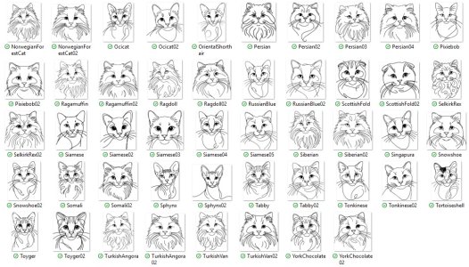 Cat Breed Vinyl Window Stickers