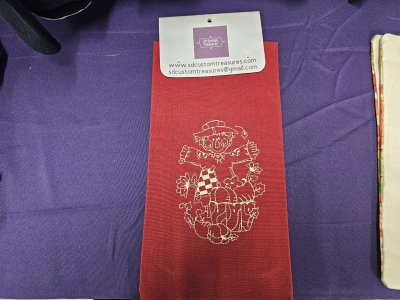 Embroidered Snowman/Scarecrow Kitchen Towels