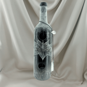 Glittery Lotus Incense Burner Silver Accent