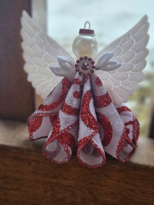 Ruby Glitter Swirl Angel