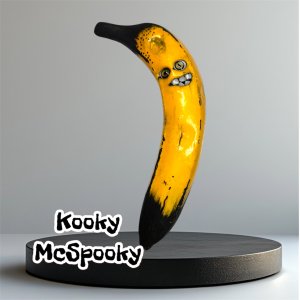 Banana with a face, Halloween, vegan, chef gift, gardener gift, funny, creepy, spooky, teeth, gag gift, one of a kind, anthropomorphic, kitchen decor