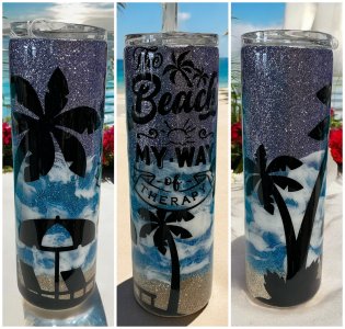 The Beach is my way of Therapy tumbler