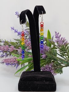 Radiant Rainbow Barrel Earrings