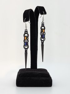Spiked Rainbow Helm Earrings