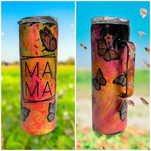 Butterfly Mama handled tumbler
