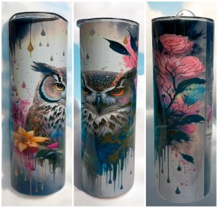 Floral Owl 20 oz Tumbler