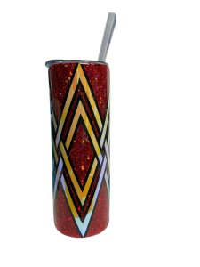 20 oz Red Glittered Tumbler