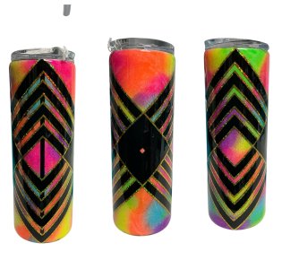 Tie dye Black and Gold 20 oz Tumbler