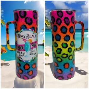 Leopard Tipsy Beach Hut 20 oz Tumbler