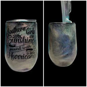 Southern Girls are Sunshine mixed with a little Hurricane wine tumbler