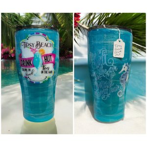 Tipsy Beach Drink Hut 30 oz Modern Curved Tumbler Tumbler