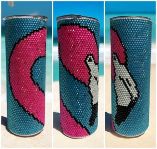 Rhinestoned Flamingo blinged tumbler
