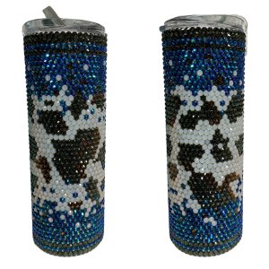 20 oz Southwestern Cow print Rhinestoned Tumbler