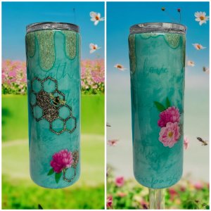 Teal Bee 20 oz Tumbler