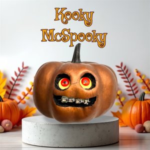 Halloween, Mini Pumpkin with a face and braces, vegan, chef gift, gardener gift, funny, creepy, spooky, teeth, gag gift, one of a kind, vegetable, anthropomorphic, Halloween,ki tchen decor, dentist gift, orthodontist gift