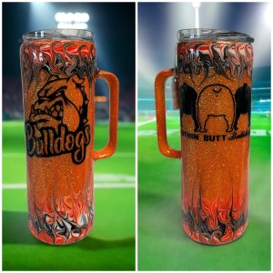 Nothing Butt Bulldogs 20 oz tumbler with handle