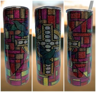 Glittered 20 oz Cross Tumbler