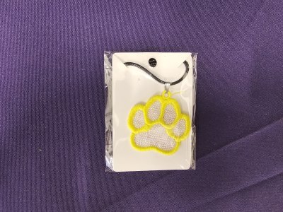 Embroidered Paw Print Necklace