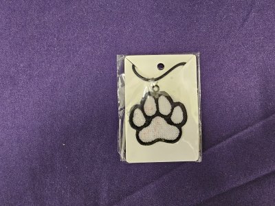 Embroidered Paw Print Necklace