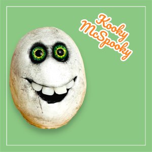 Egg with a Face, easter, Halloween, egg, farmer, farm, farmhouse decor, vegan, chef gift, gardener gift, funny, creepy, spooky, teeth, gag gift, one of a kind, vegetable, anthropomorphic, kitchen decor