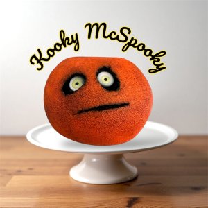 Orange with a Face, Halloween, vegan, citrus, orange, chef gift, gardener gift, funny, creepy, spooky, teeth, gag gift, one of a kind, vegetable, anthropomorphic, kitchen decor