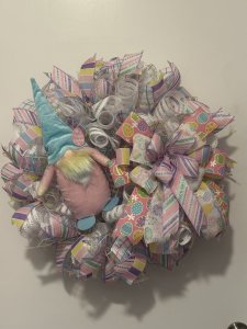 happy gnome Easter wreath