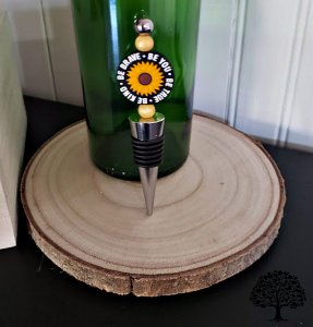 Inspirational Silicone Bead Wine Stopper, Handmade Wine Accessory, Wine Lovers Gift, Kitchen Bar Tool