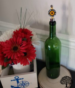 Inspirational Silicone Bead Wine Stopper, Handmade Wine Accessory, Wine Lovers Gift, Kitchen Bar Tool